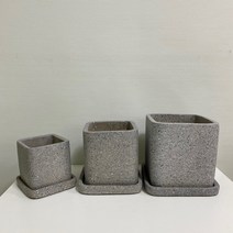 루아데코 사각 시멘트 테라 화분 받침세트, 중