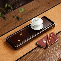 황동 통나무 흑단 차 트레이 차판 직사각형 티 테이블, 흑단차쟁반(고금) 70x30cm