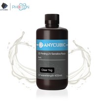 anycubic 3d 프린터 수지 범용 405nm 흰색 회색 검정색 빠른 경화 sla uv 경화 수지 for lcd 3d 인쇄 like photon s, -클리어 1kg-, 협력사