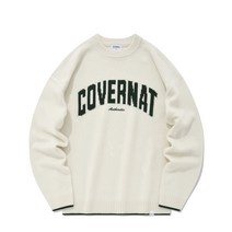 커버낫 아치 로고 크루넥 니트 아이보리