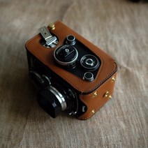 롤라이플렉스용 핸드메이드 소가죽 케이스 rolleiflex3.5f 2.8f 소량재고, 황갈색 소프트 베지터블 무두질, 1개