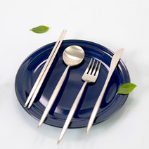 로긴 커트러리 유기 테이블스푼 수저 세트 4종, 01_유기_테이블스푼