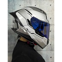 40종 초경량 풀페이스헬멧 오토바이 하이바 바이크, 흰색 Ebike 차 거울 (L)