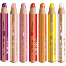 스타빌로 우디 색연필 낱색 / 3in1 / 10mm / 다양한 컬러 / 두꺼운 바디 / 쉽게 부러지지 않음 / 부드러운 사용감 / 수채화 / 왁스 크레용, 805 Silver