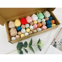 원목 우드 스톤 블록 블럭 36pcs 인테리어 소품