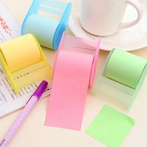 다이어리레시피 잘라쓰는 점착식 메모지 컬러롤 스티키 파스텔 4종, P27-07: 옐로우리필