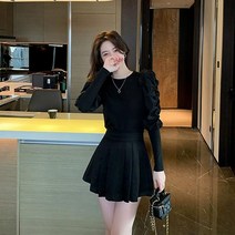 퍼프소매 셔츠 코디 검정 스커트 여성 대 무드한 포인트 러블리 블라우스 실루엣 회사원 봄 데이트룩 스러운 슬림 긴팔 여름 직장인 데일리