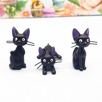 원목캣타워 귀여운 검은 고양이 미니어처 정원 홈 분재 장식 공예 마이크로 DIY 액세서리, [04] 3 PC Cat C