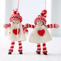 Couplechristmas2pcs 장식품 천사 인형 크리스마스 트리 엘프 펜던트 크리스마스 홈 장식 새해 선물 장식품, 스타일 13