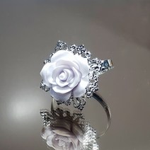 냅킨링 실버 하얀 장미 Napkin Ring White Rose, 화이트