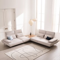 헤이미쉬홈 몽드 6인용 아쿠아텍스 이지클린 조야 패브릭 모듈 카우치 스윙 소파, 더스트핑크, 6인용 스윙소파+소파테이블 2개