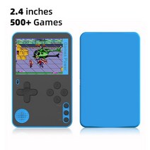 휴대용레트로게임기 고전게임 오락실 게임기 DATA FROG-휴대용 레트로 초박형 비디오 게임 콘솔 500 내장, 06 Blue 500 Games