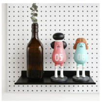 타공판닷컴 후크형 와이드 선반 L, 9개, 블랙 색상