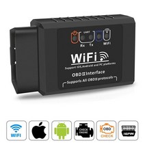 자동차 차량 진단기 wifi obdii elm327 obd2 auto scanner for iphone android pc 차량 문제 엔진 진단 스캔 읽기 최대 15000, 없음
