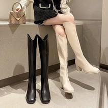 Modern Fashion 여성용 편안한 뒷지퍼 웨스턴 롱부츠