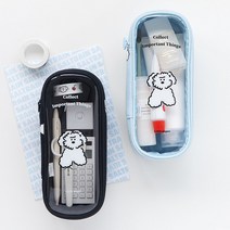 리틀페퍼 투명필통 로마네필통 강아지필통 푸들필통 초등학생필통 중학생필통 고등학생필통 대학생필통 직장인필통 10대 친구생일선물 연블루 블랙