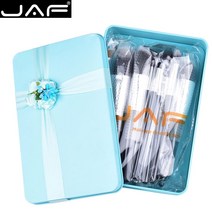 JAF 24PCS 메이크업 브러쉬 도구 비건 아티스트 키트 전문 세트 # J2425YC-B, With Metal Box, 한개옵션1