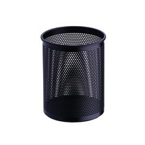 DELI 델리 메쉬망 철제 원형 연필꽂이 펜꽂이, 블랙, 1개