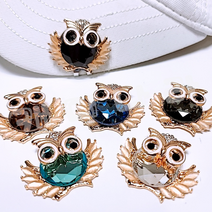 에메랄드 부엉이 골프 볼마커 볼마크 자석 햇클립, 5.에메랄드 화이트 부엉이(클립 별도구매)