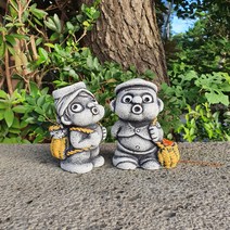 제주 돌하르방 6종 한쌍 장식인형 미니어처 장식용 인테리어 집들이 선물 기념품, 3.가족 돌하르방 한쌍