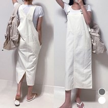 인플리에 면 뷔스티에 멜빵 원피스