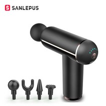 sanlepus lcd 근막 건 휴대용 마사지 건 전기 근육 마사지 넥 바디 마사지 이완 통증 완화 요법, 협력사, 검은색 버튼, C형 충전