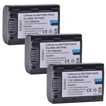 저무리 호환제품 NP-FH50 NPFH50 소니 NP-FH30 NP-FH40 NP-FH70 NP-FH100 및 DSC-HX1 HX100V HX200 HX200V DSLR-A230, 3 batteries