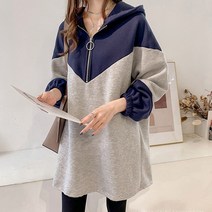 쉬블림로브 브이배색 긴팔 후드 티셔츠_0966
