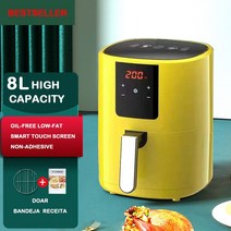 에어 프라이어 팬 6L 전기 0ven 스마트 대용량 건강 및 저지방 가전 플러그 EU/AU/UK/us용, 02 8L Yellow_03 EU