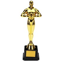 트로피 오스카 트로피 수상 금도금 복제 단체 경기 대회 공예 기념품 플라스틱 파티 축하 선물 18cm 21cm 26cm, [01] 18cm
