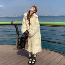 여성 웰론 후드 롱 패딩 겨울 비건 털옷 커플 보세 점퍼