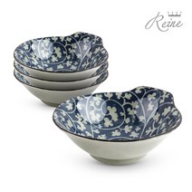 헨느 신요 당초 덴다시 4P / 도자기종지 / 찬기, 필수선택:헨느 신요 당초 덴다시 4P