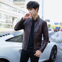 웨일테일 남자가죽자켓 트렌디 캐주얼 재킷 슬림핏 점퍼