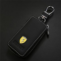 페라리 488 피규어 페라리 엠블럼페라리 F430 488 458 F12 용 자동차 키 백 가죽 키 케이스, 01 Ferrari Black