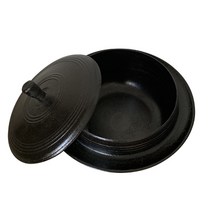 국내산 청주금속주물 길들인 무쇠솥뚜껑 무쇠삼겹살 불판 고기판 양면 프라이팬 전골 미니 무쇠팬, 03 무쇠미니솥 28cm