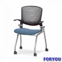 ForU65 회의용 바퀴의자 멜론 팔유 사출 쿠션 사무의자 학생의자 사무용의자 공부의자, 블랙 블랙