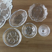 유리 디저트 접시 감성 투명 플레이팅 접시, 빈티지 디저트볼