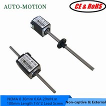 스텝밀머신 헬스장 스테퍼 Nema 8 비캡 티브 스테퍼 모터 및 리드 스크류 100mm Tar5 * 2 Tr3.5 0.61 NEMA, 01 External