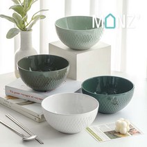 몬즈 화각 도자기 면기 4p 라면그릇 덮밥그릇, 백옥2p, 백옥2p