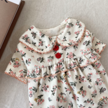 [국내생산]데댕 귀여운 강아지 플라워 봄 원피스