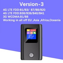 lte라우터 휴대용와이파이 kuwfi 4g 6000mah sim 카드 슬롯 미니 잠금 해제 3g 150mbps 무선 야외 포켓 핫스팟, 버전-3