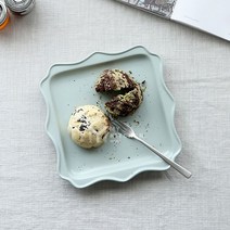 벨라 사각접시 8인치-디저트 카페 홈카페분위기 도자기접시, 민트