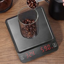 커피전자거을 핸드드립 타이머가 있는 디지털 저울 휴대용 전자 주방 저울 자동 타이머는, 아아 배터리