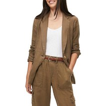 Michael Stars Lottie 우븐 리넨 싱글 브레스티드 블레이저