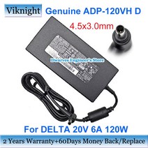 델타 ADP-120VH D 20V 6A AC 어댑터 120W MSI CF63 얇은 MS-16R5 노트북 전원 공급 장치 충전기 4.5x3.0mm 1 핀 센터, 한개옵션5