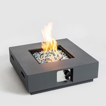 HomSof 야외 콘크리트 화덕 테이블 프로판 화덕 파티오 가스 화덕 테이블-그레이, 회색