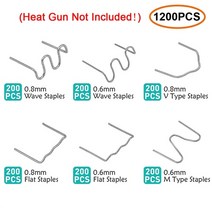 자동차 플라스틱 복원제 50 핫 스테이플러 용접 기계 범퍼 수리 키트 수리 키트 핫 스테이플 총 범퍼 균열 수리 도구, 1200pcs 스테이플 전용