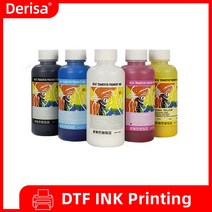 100ml x 5 색 dtf 잉크 직접 전사 필름 잉크 dtf 필름 인쇄 엡손 l1800 l355 l300 l3150 l380 l220 l395 l2540