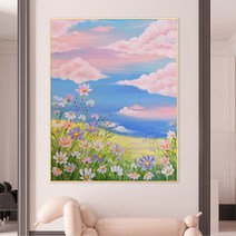 코스모스 보석십자수풍경 대형보석십자수 집콕 DIY, 50x70cm