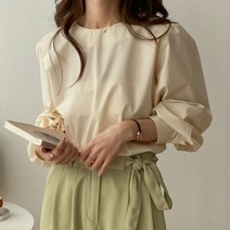키메라제이 깔끔 퍼프 셔링 블라우스 3color